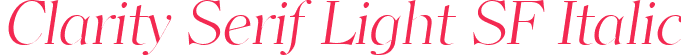 Clarity Serif Light SF Italic